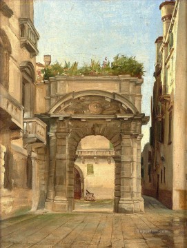  Salvador Pintura - Entrada al Palacio Morosini en San Salvator Venecia Jean Jules Antoine Lecomte du Nouy Realismo orientalista